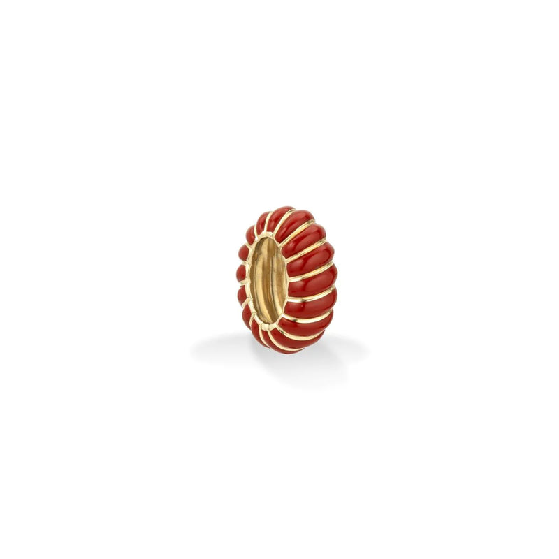 Red Ceramic Wave Big Bead