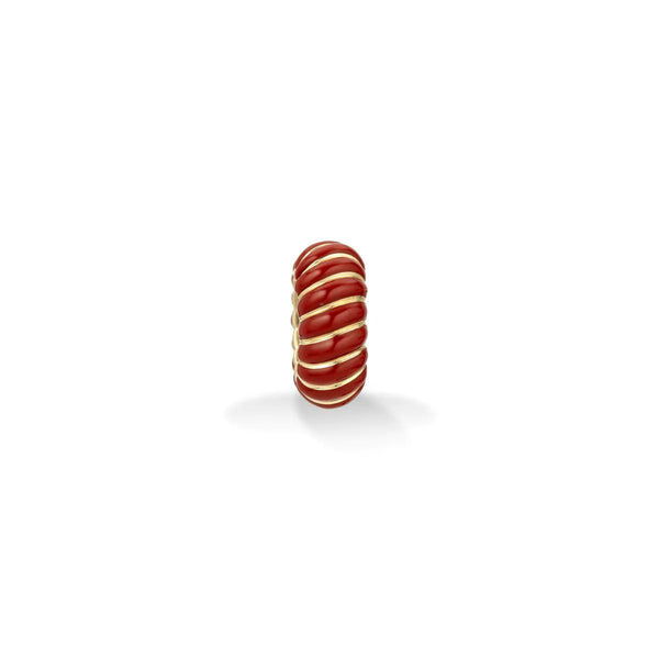 Red Ceramic Wave Big Bead