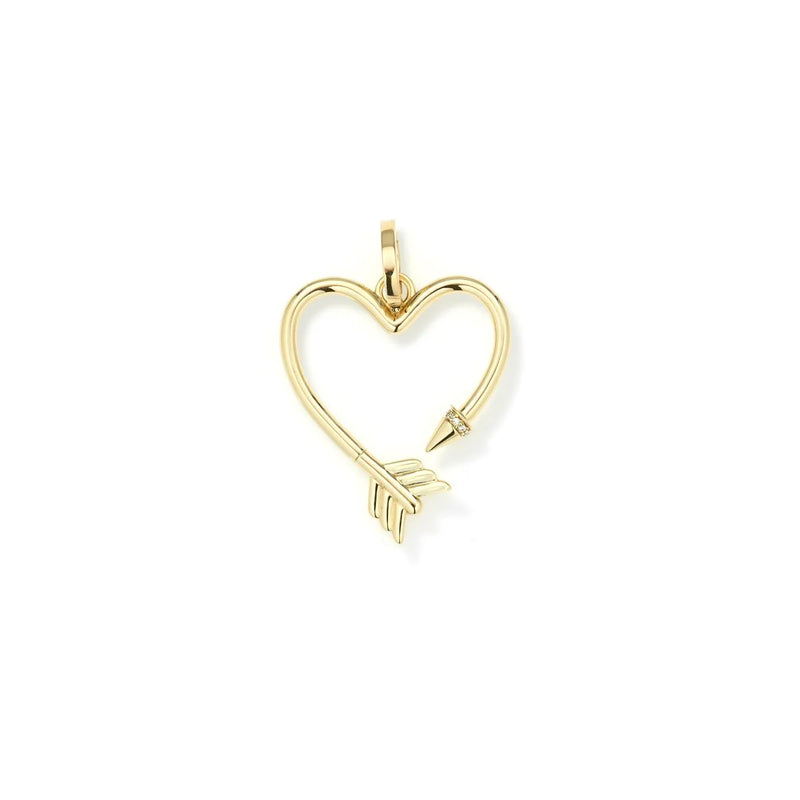 Diamond Arrow Heart Hinged Charm for Mini Beads