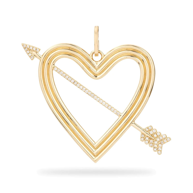 XL Pavé Heart + Arrow Hinged Charm XL Pavé Heart + Arrow Hinged Charm