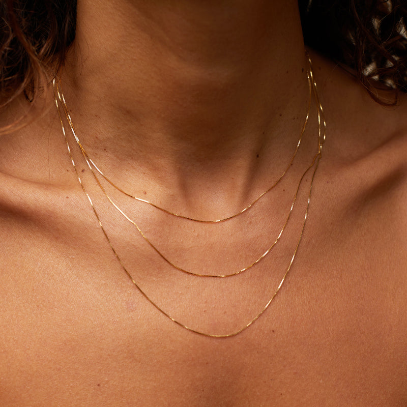 Shimmering Box Chain Necklace