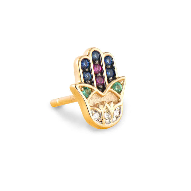 Single Tiny Hamsa Stud