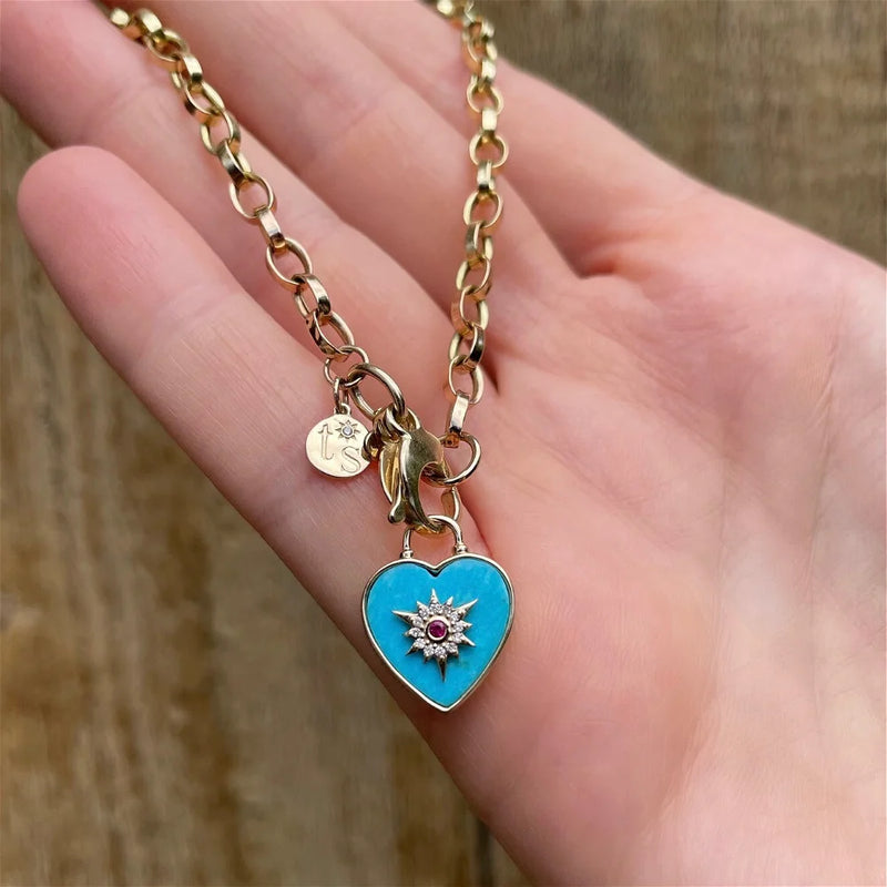 Trust Your Heart Tablet Charm Pendant