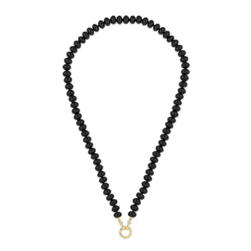 Black Onyx Rondelle Bead Necklace