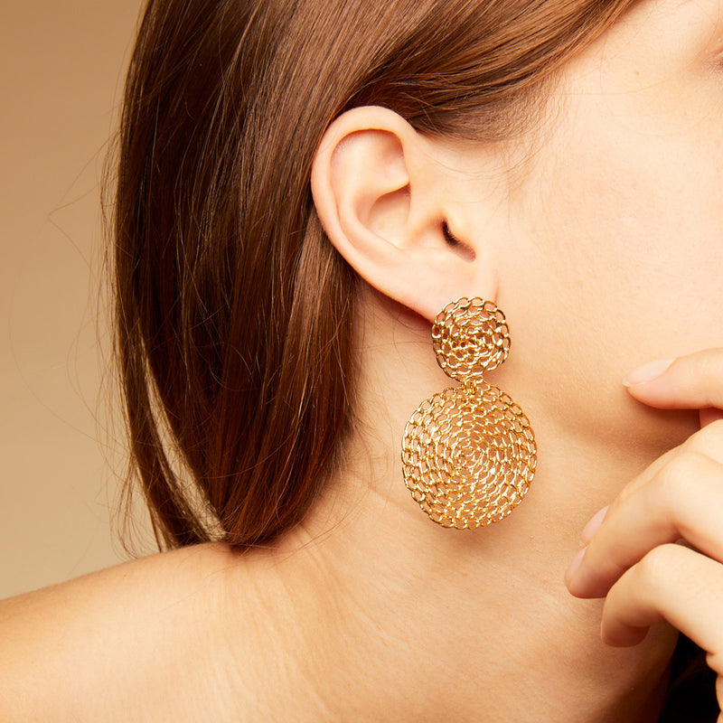 Onde Gourmette earrings small size gold