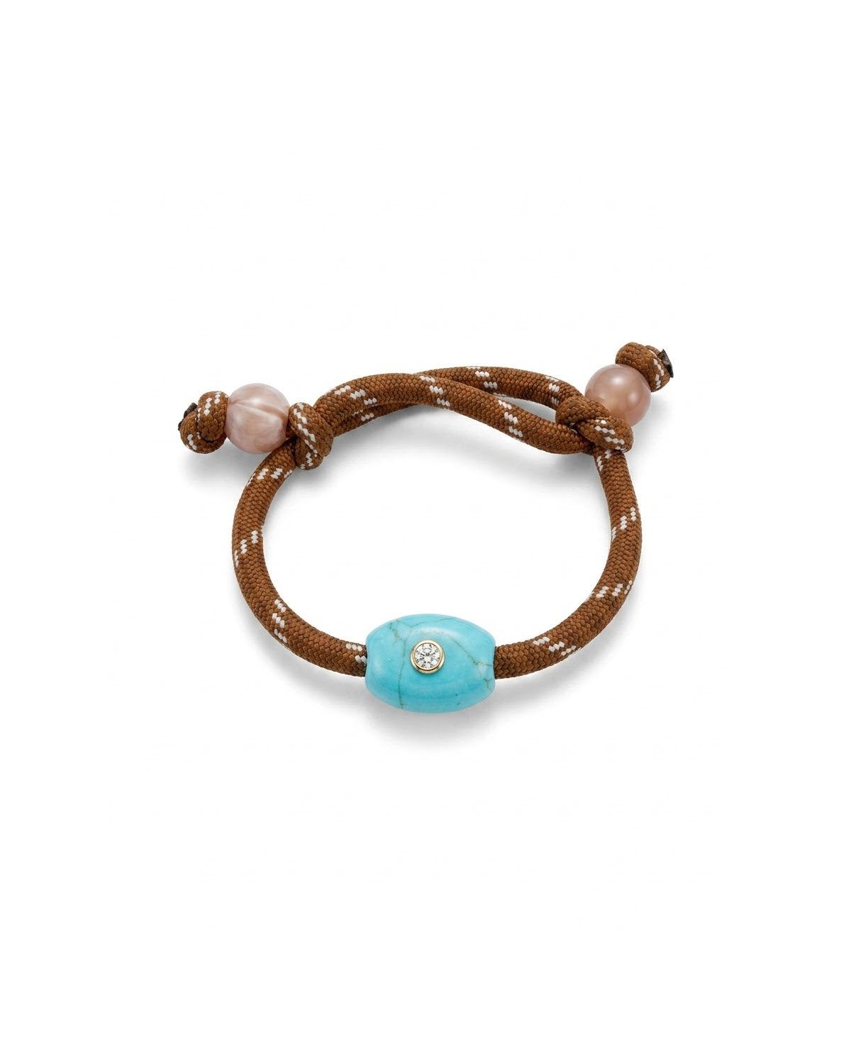 Brown Paracord with turquoise stone bracelet