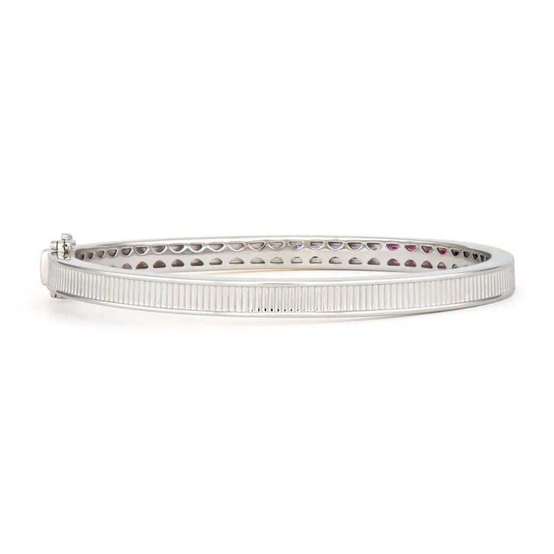 Two-Toned Rainbow Sapphire Pave Bangle