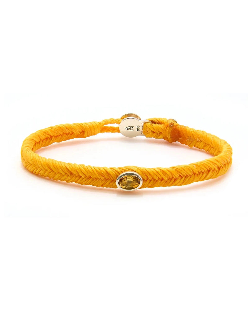 Go Bold Citrine Stud Fishtail Button Bracelet in Marigold