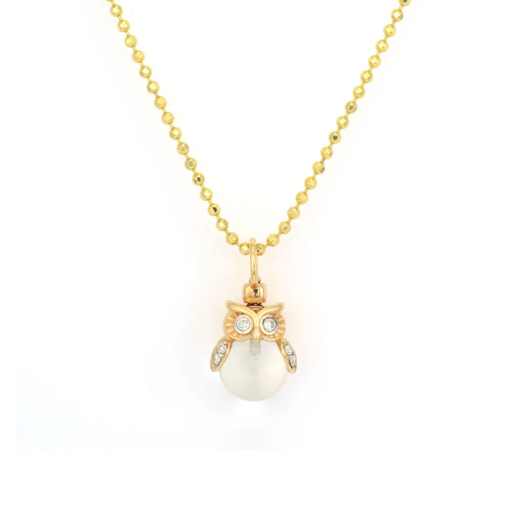 Eyes of the Night Owl Amulet Charm with Rock Crystal