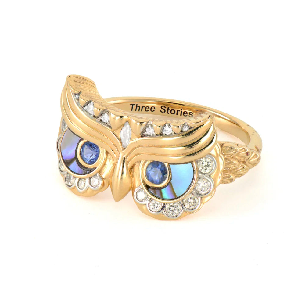 Midnight Owl Eyes Wrap Ring