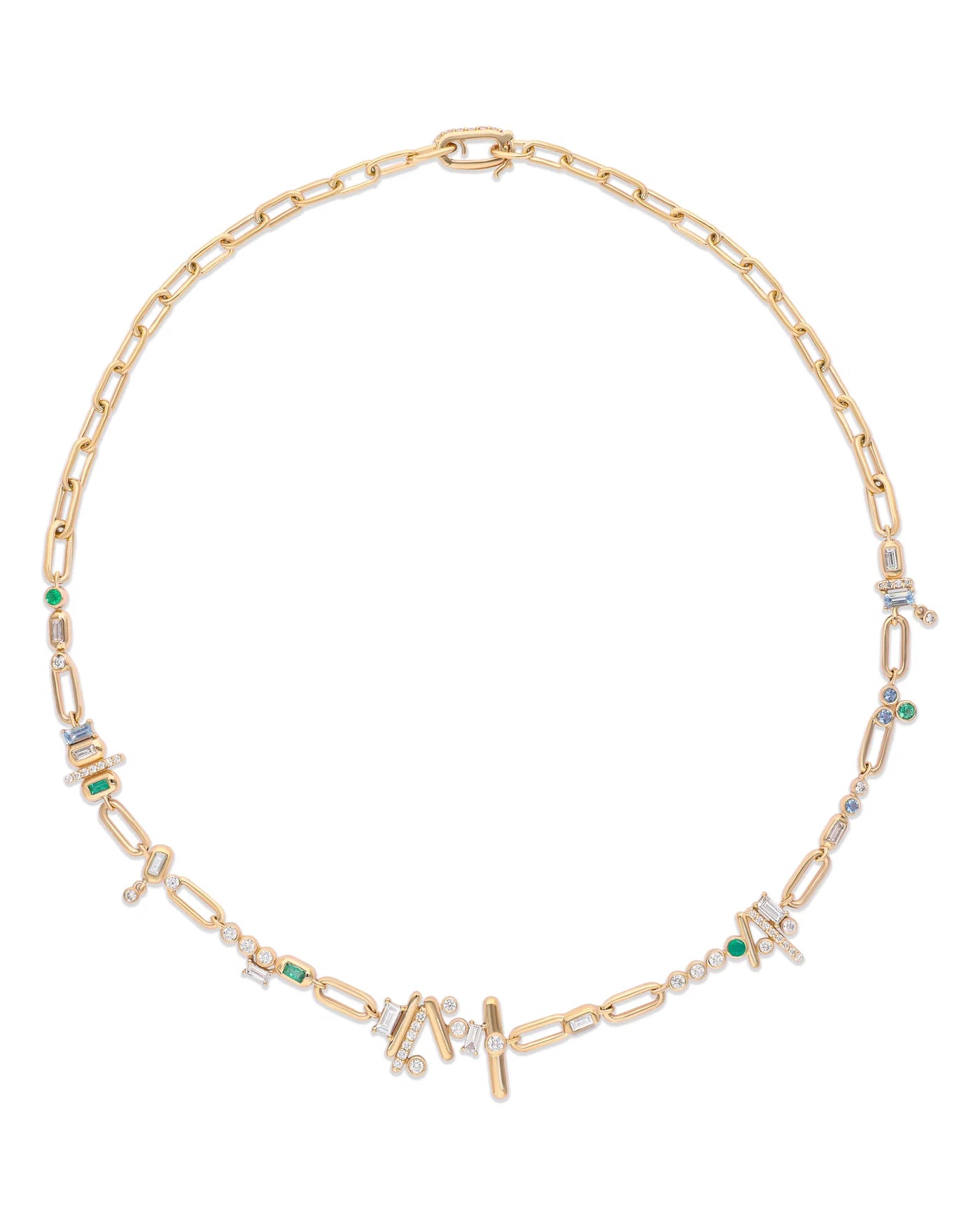 Ethereal Caress Multi-Stone 14k Gold Necklace