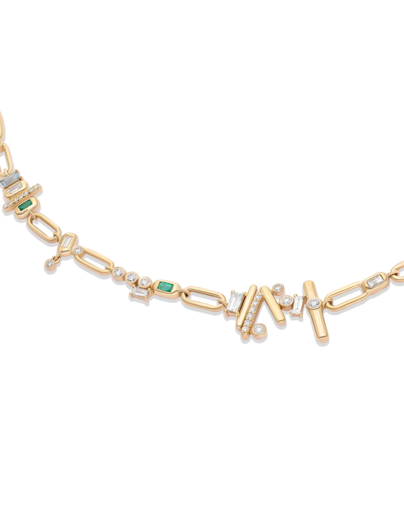 Ethereal Caress Multi-Stone 14k Gold Necklace