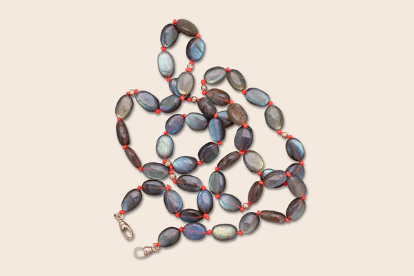Coffee Bean Necklace Labradorite