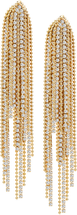 Gold Crystal Fringe Earrings