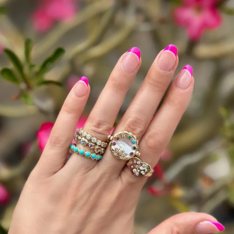 Spiritual Woman Lotus Flower Flip Ring