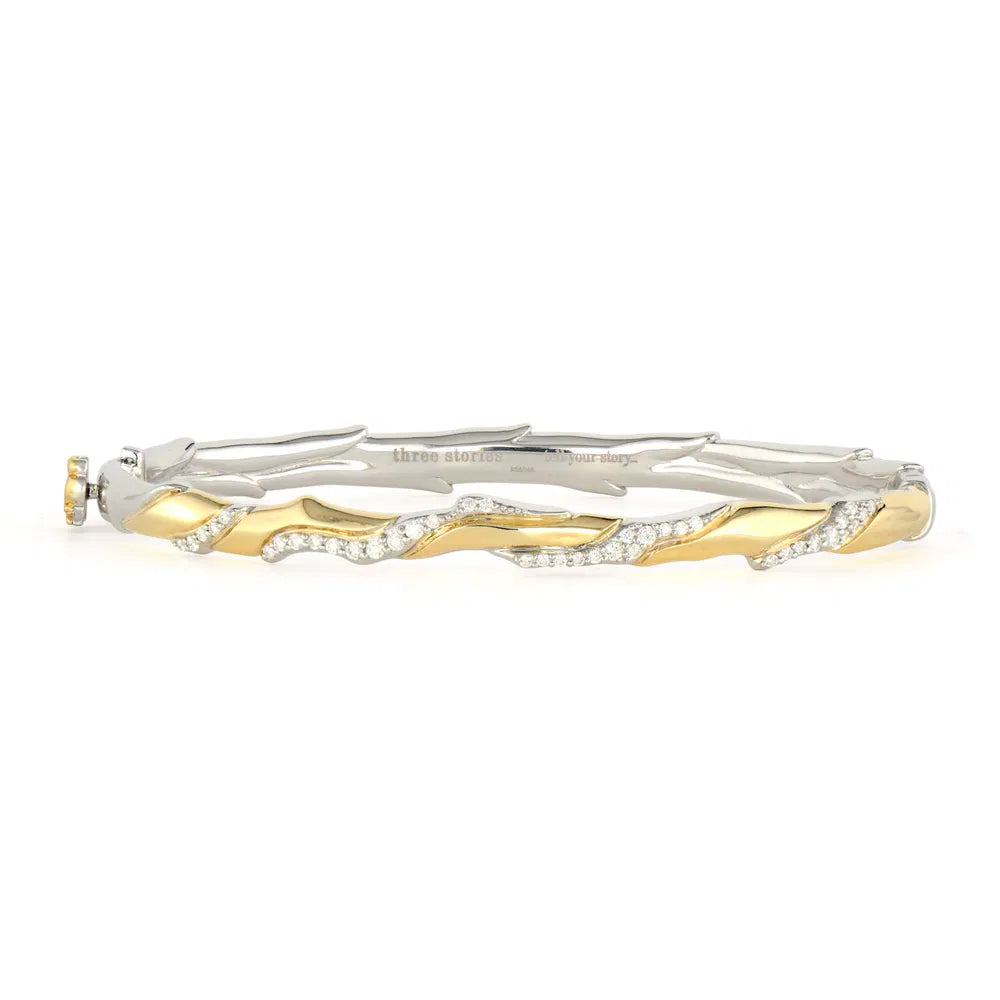 Two-Toned Diamond Branch Bangle
