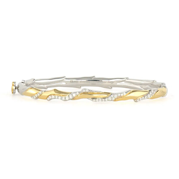 Two-Toned Diamond Branch Bangle