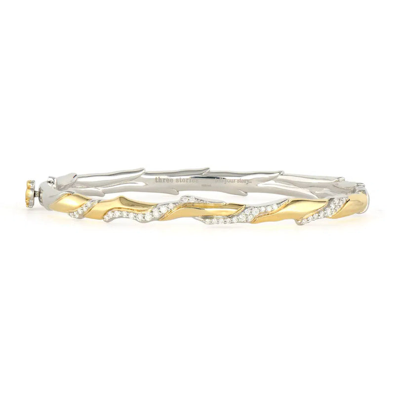 Two-Toned Diamond Branch Bangle