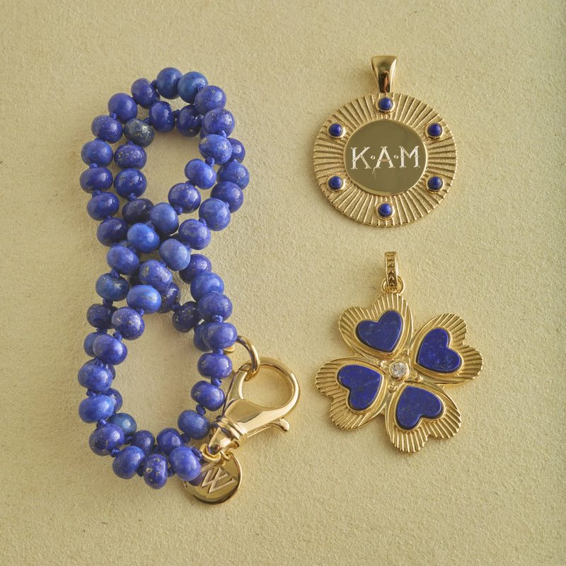 FOREVER Around The Sun Engravable Pendant in Lapis