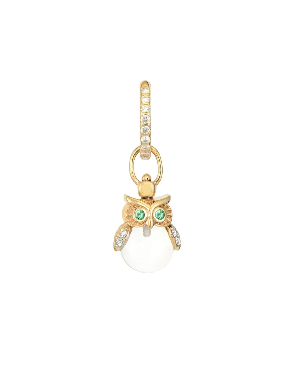 Eyes of the Night Owl Amulet Charm with Rock Crystal