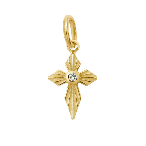 Croix Lumière Diamond Pendant, Yellow Gold