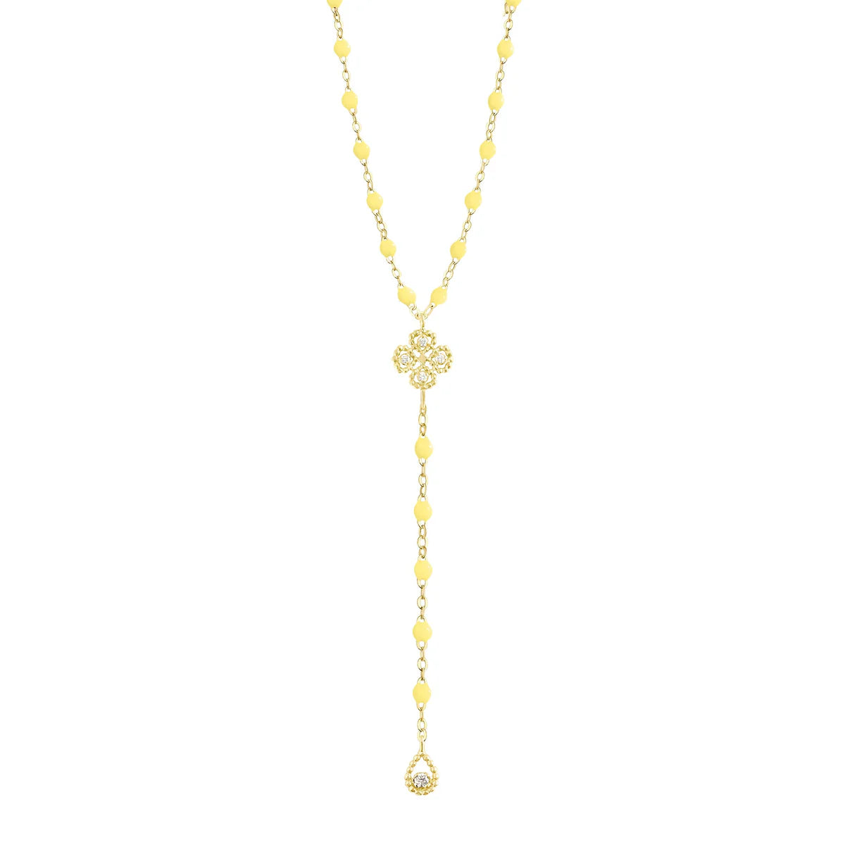 Lucky Classic Gigi Jade diamond Lariat, Yellow Gold, 17.7