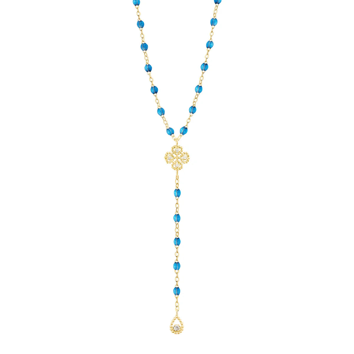 Lucky Classic Gigi Jade diamond Lariat, Yellow Gold, 17.7