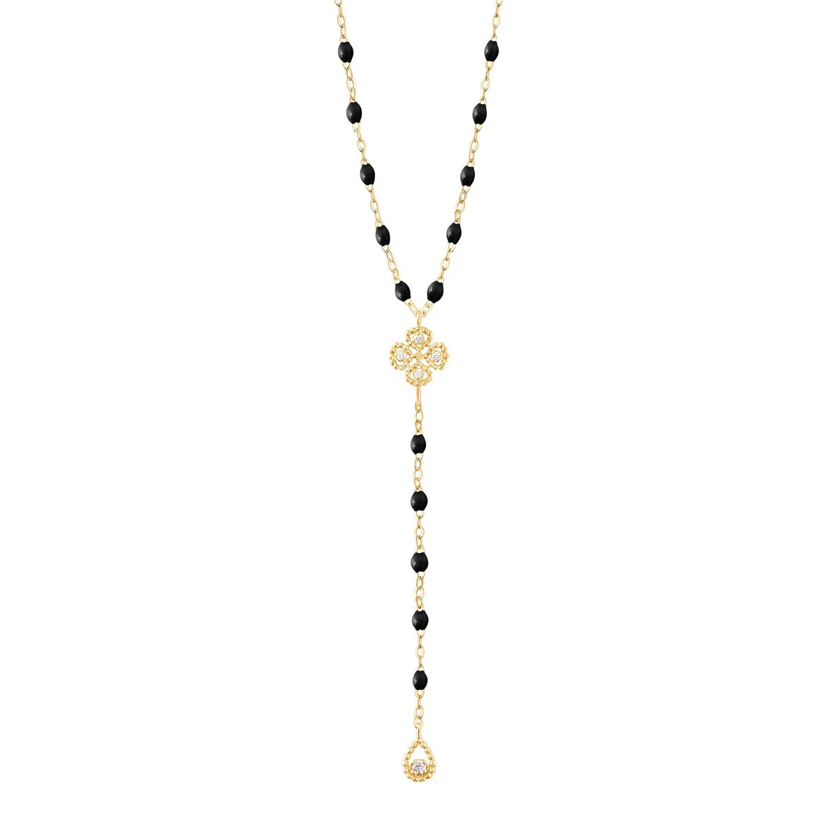 Lucky Classic Gigi Jade diamond Lariat, Yellow Gold, 17.7