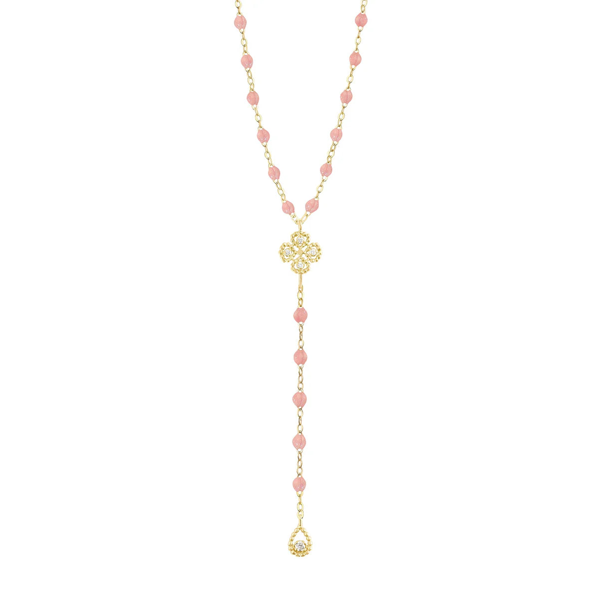 Lucky Classic Gigi Jade diamond Lariat, Yellow Gold, 17.7