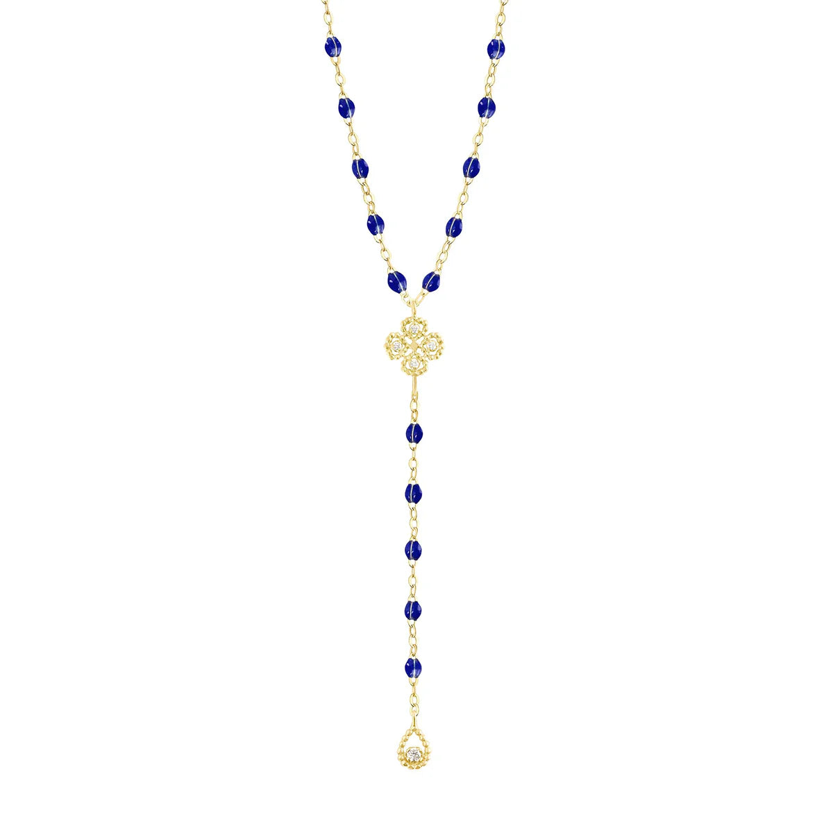 Lucky Classic Gigi Jade diamond Lariat, Yellow Gold, 17.7