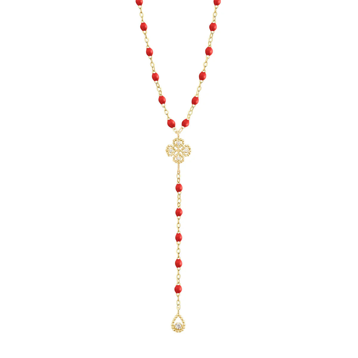 Lucky Classic Gigi Jade diamond Lariat, Yellow Gold, 17.7