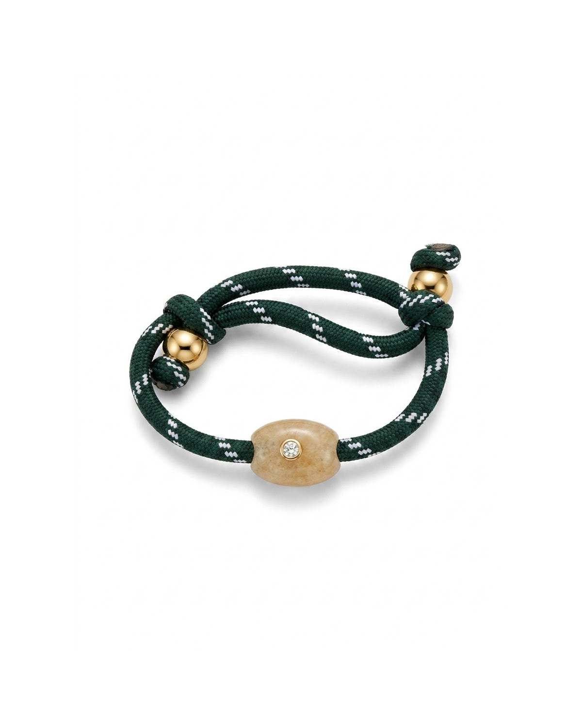 Green Paracord with Tan stone bracelet