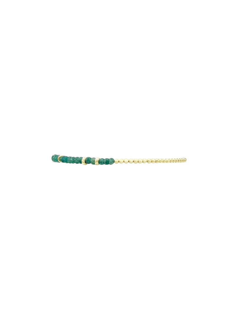2mm Signature Bracelet with Green Onyx and Rondelles