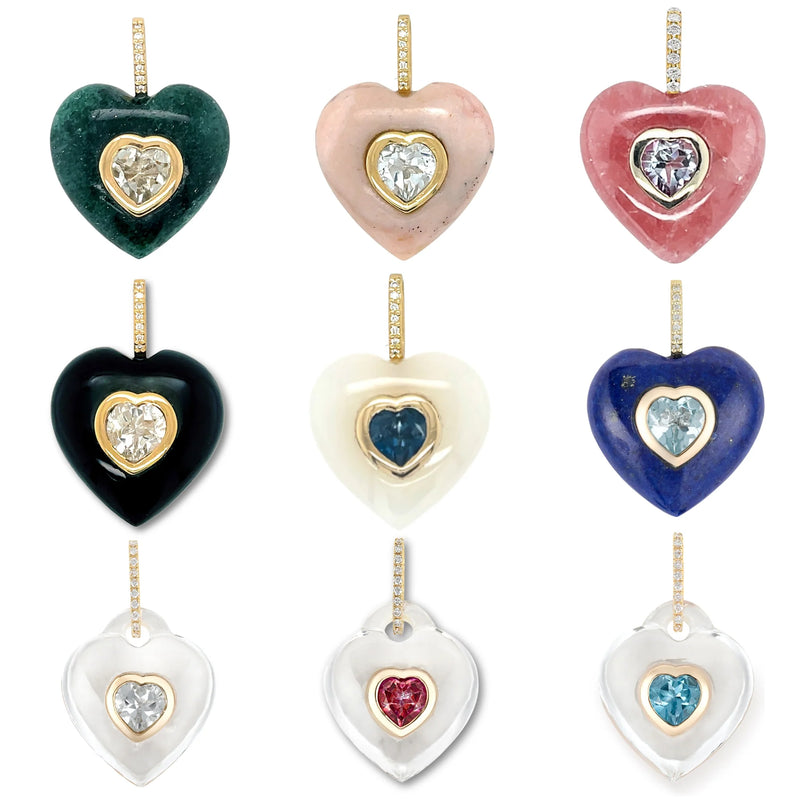 Pink Rhodochrosite Heart Pendant