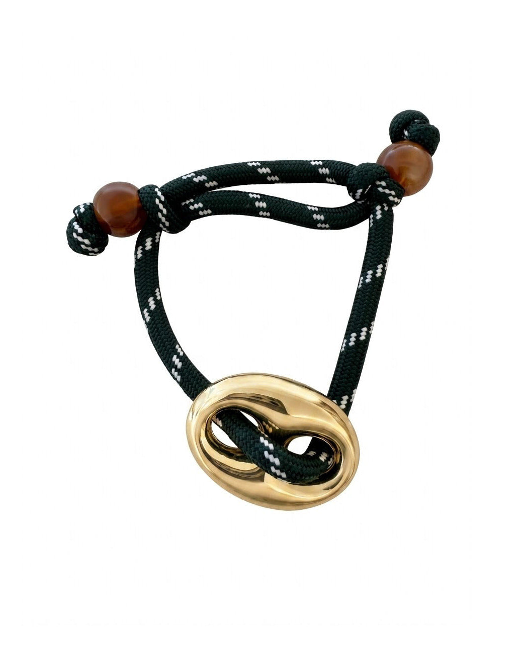 Green Paracord Bracelet with Gold Mariner