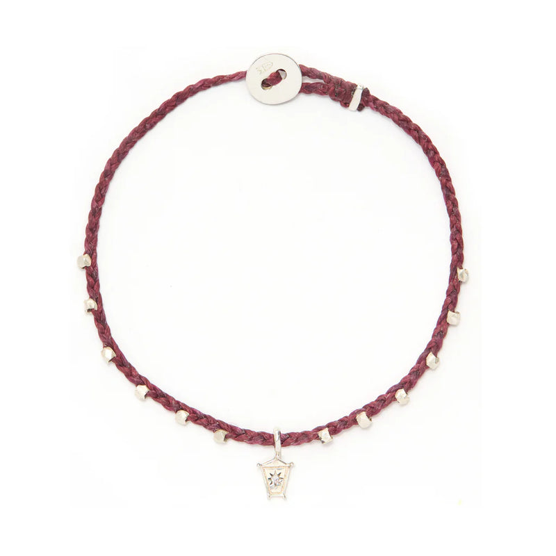 Easygoing Diamond Lantern Bracelet in Burgundy