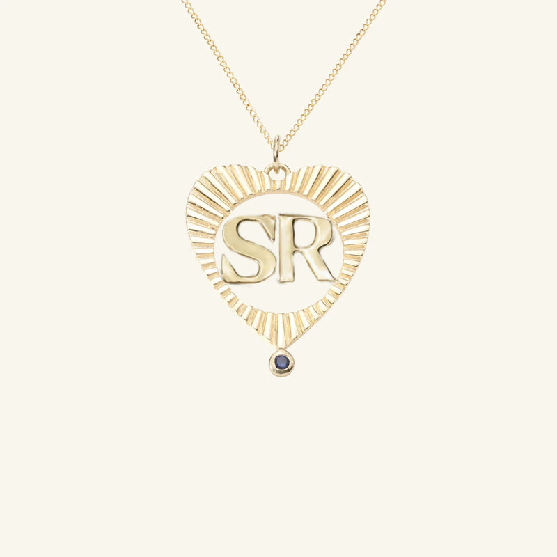 Medium Sunbeam Letter Heart Charm