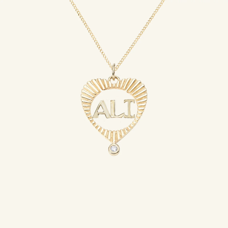 Mini Sunbeam Letter Heart Charms