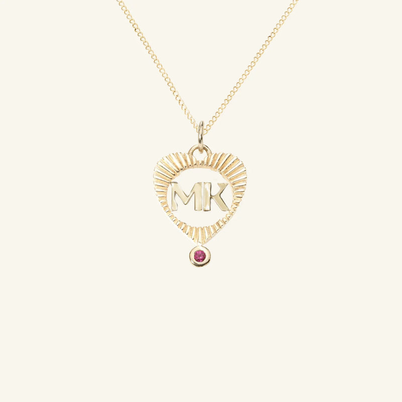 Medium Sunbeam Letter Heart Charm