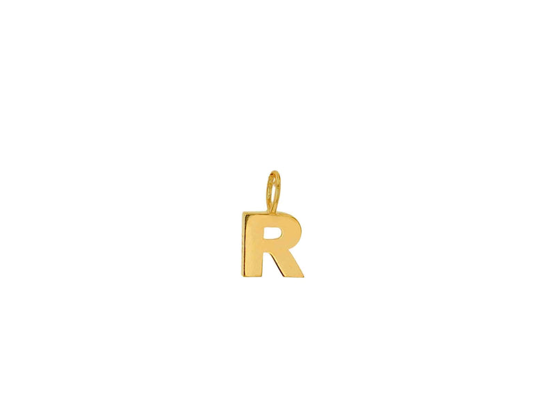 Mini Gold Block Letter Charm Only
