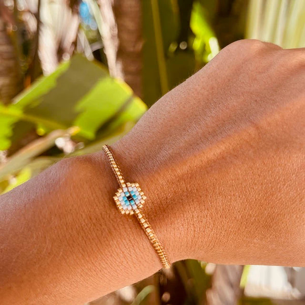 Oito Gold Miyuki Eye Bracelet