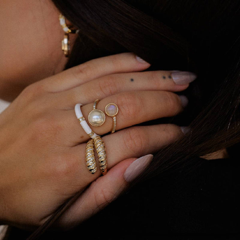 Penelope Wrap Ring Pearl & Moonstone