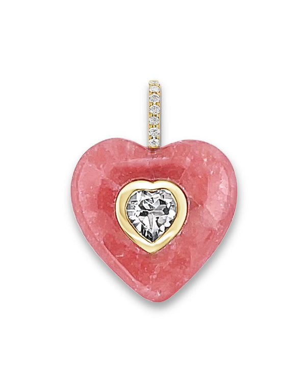 Pink Rhodochrosite Heart Pendant