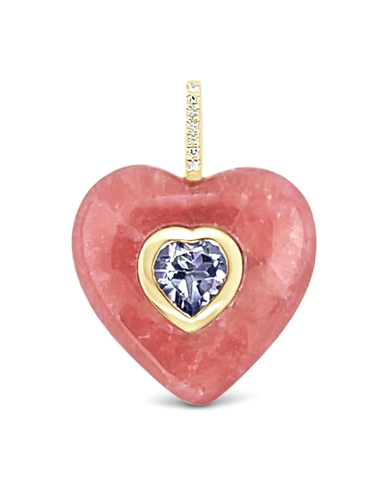 Pink Rhodochrosite Heart Pendant