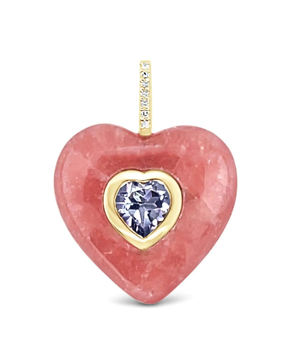 Pink Rhodochrosite Heart Pendant