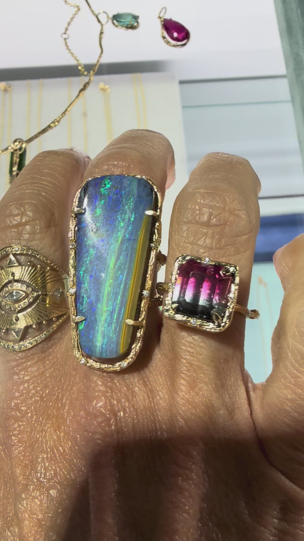 Tourmaline and Diamond Ring