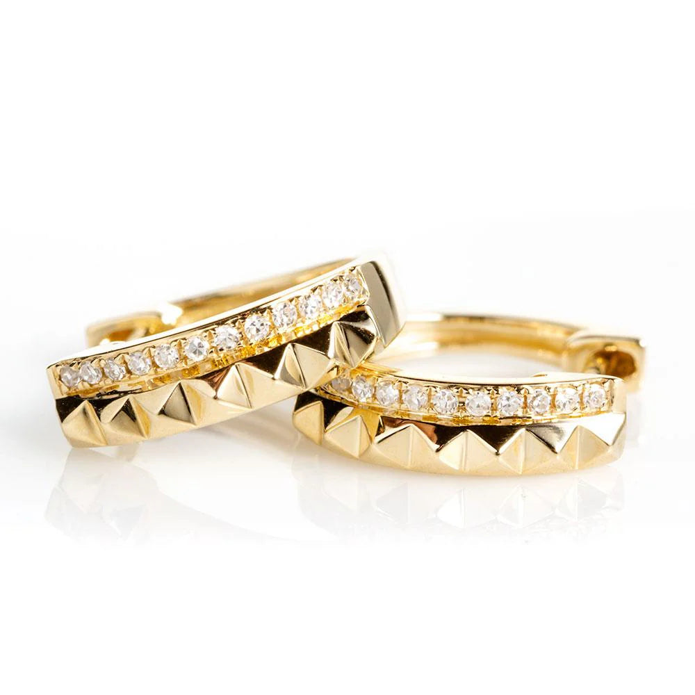 Pyramid Huggie Earrings