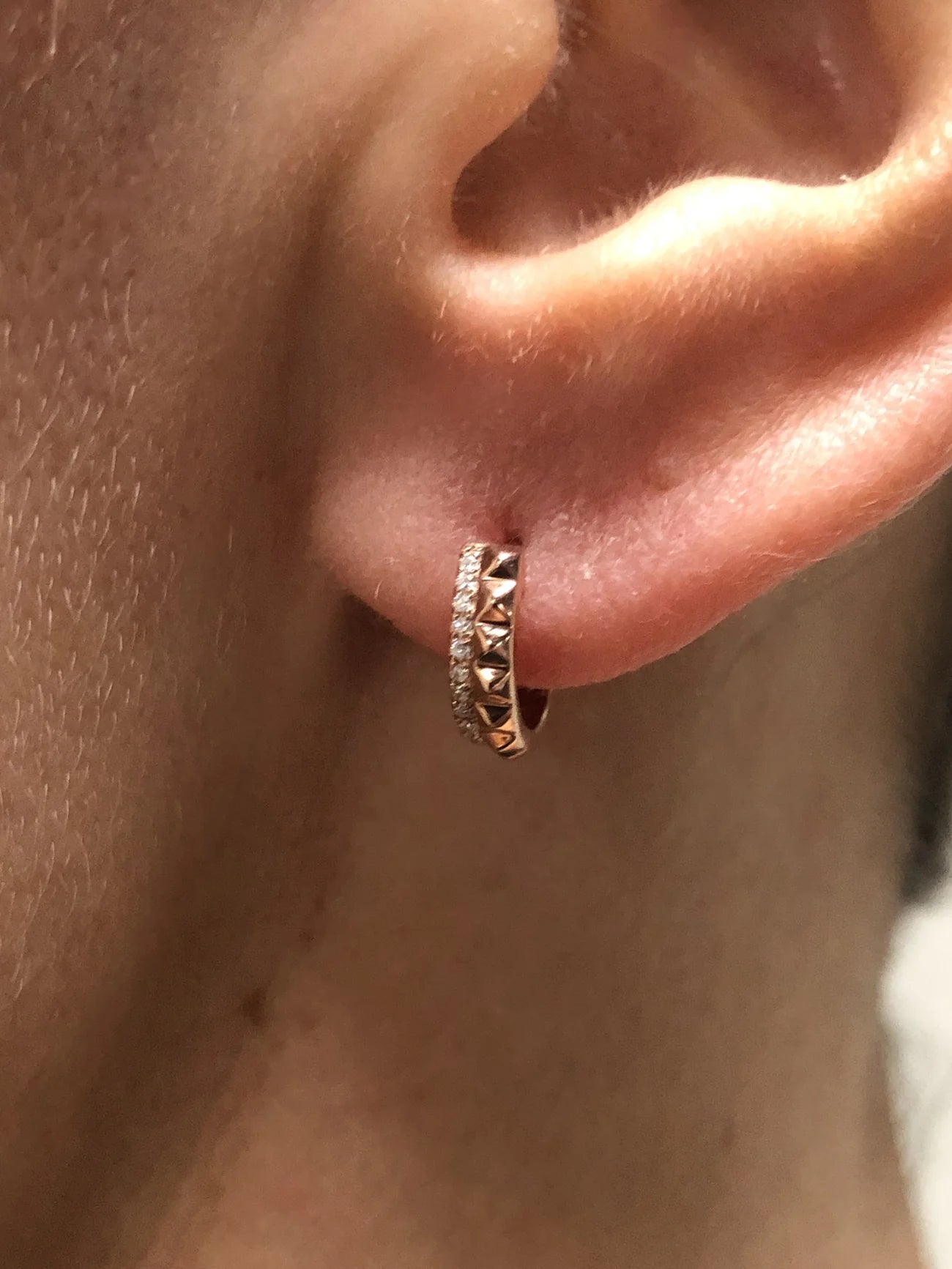 Pyramid Huggie Earrings