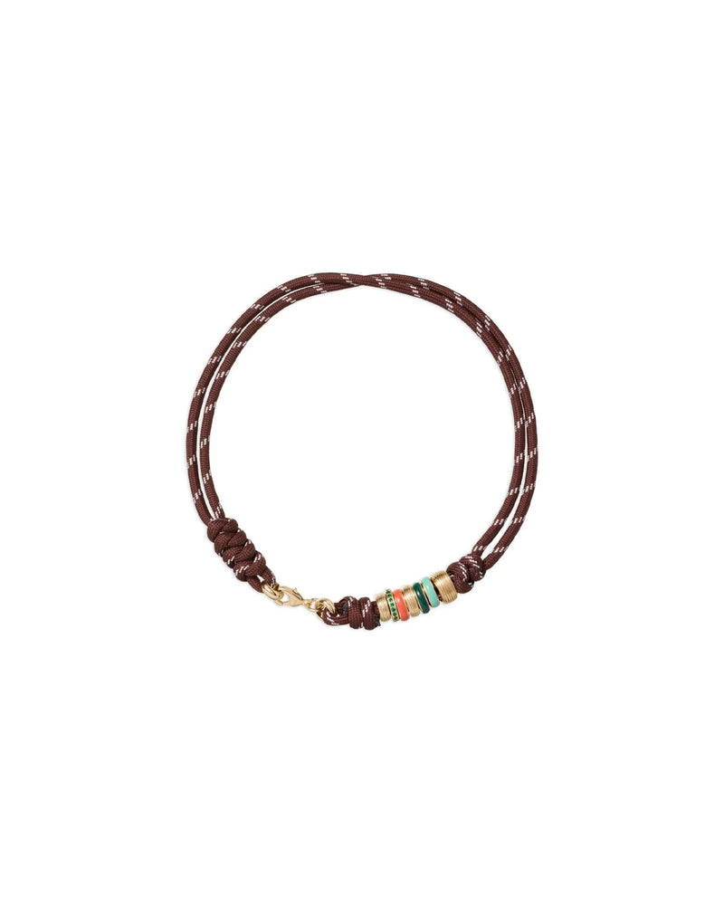The Super Size Happy Cord Necklace in Brown