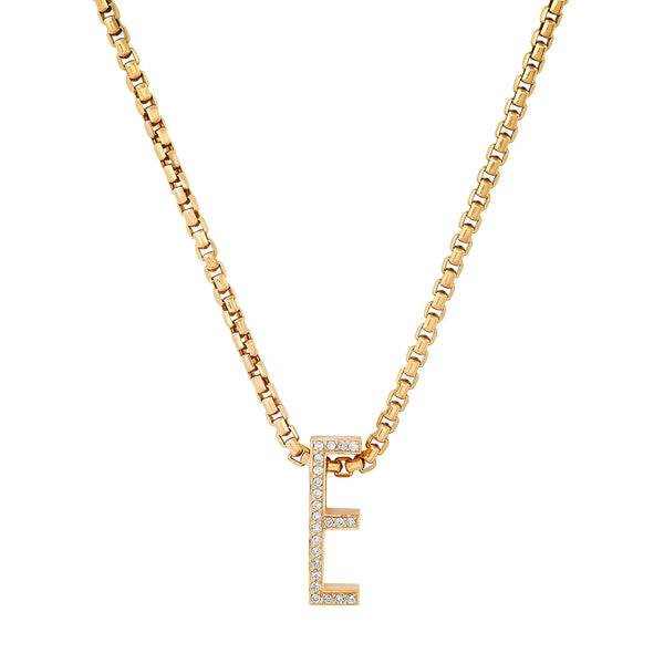 Slide-On Pave chunky Initial Necklace